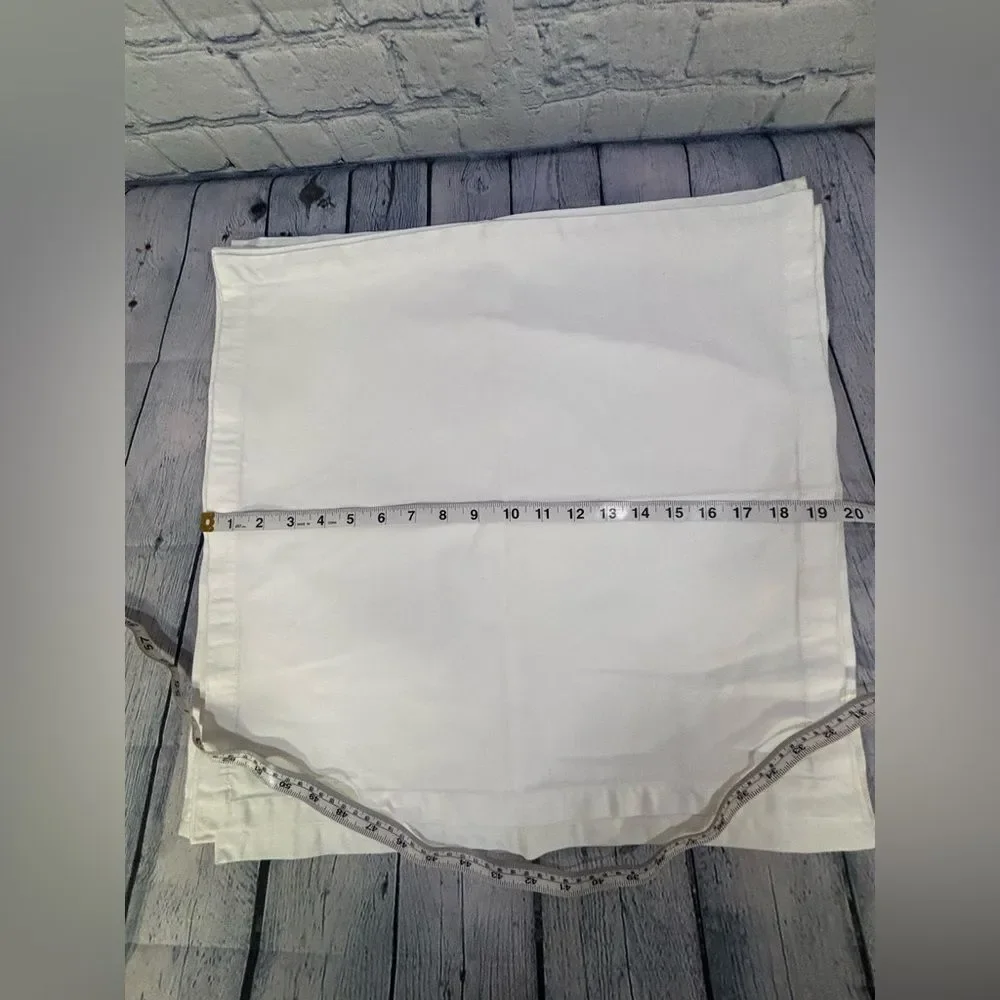 Crate & Barrel Classic Party Wedding Elevated Basic White Cotton Napkin Set of 8